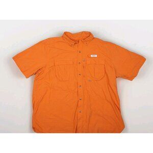 Gander Mountain Guide Series Orange Men's Vented Fishing Shirt XL Short Sleeve‎